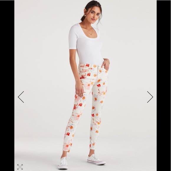 7 For All Man Kind Floral Print Skinny Jeans 74AMK 29 - Picture 3 of 3